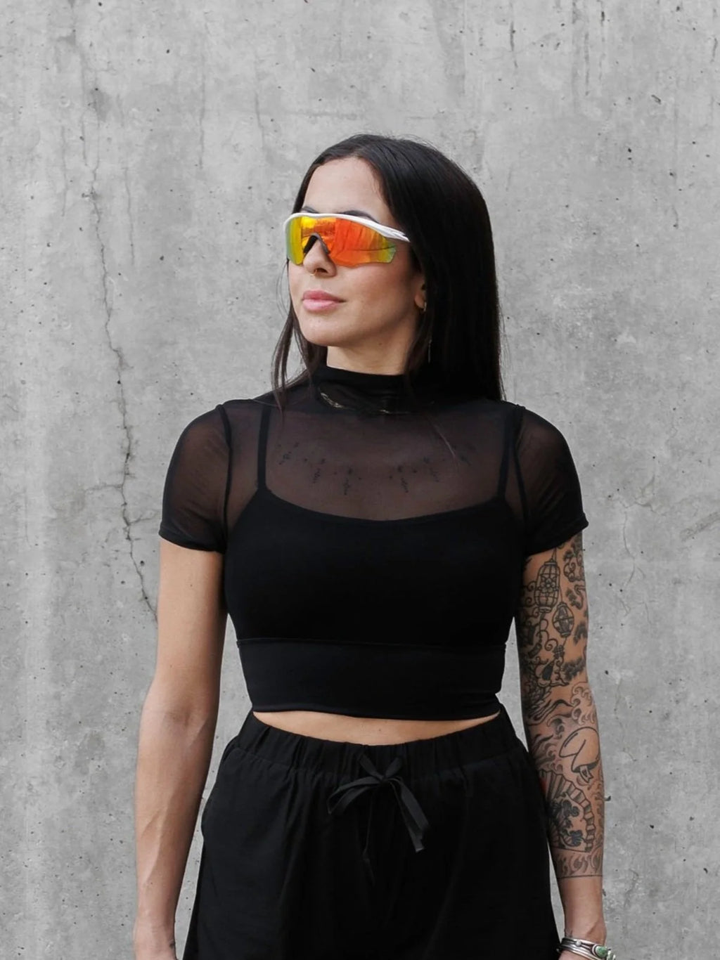 Net Mesh Crop Top